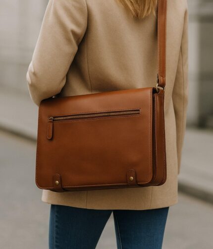 Soft Calfskin Crossbody Bag for Women – Elegant Spacious Leather Design