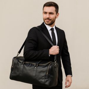 Leather Weekender Bag – Handmade Italian Leather Travel Duffel