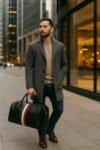 Handcrafted Full-Grain Leather Duffel Bag: Luxury Carry-On Travel Gym