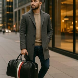 Handcrafted luxury full-grain leather duffel bag for men – travel, business, gym