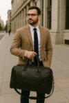 Handmade Full Grain Leather Duffel Bag: Vintage Travel Weekender
