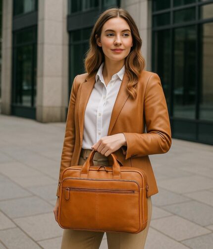 Luxury Full-Grain Leather Briefcase