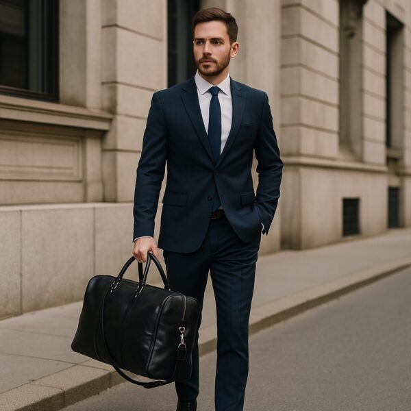 Full Grain Leather Duffel Bag Unisex Weekender