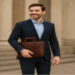 Handmade Italian Leather Portfolio – Fits A4 Documents, Tablet & Laptop